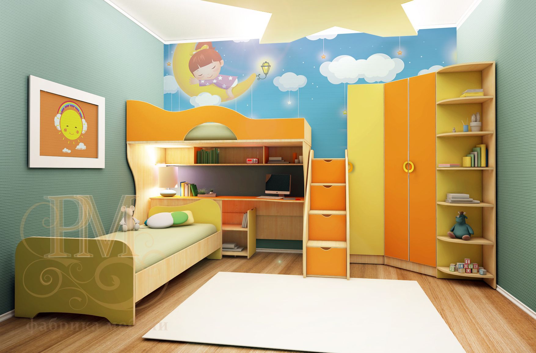 Детская мебель mosmirmebeli gmail com. Детская мебель. Комплект детской мебели. Детская мебель оранжевого цвета. Детская мебель оранжево зеленая.